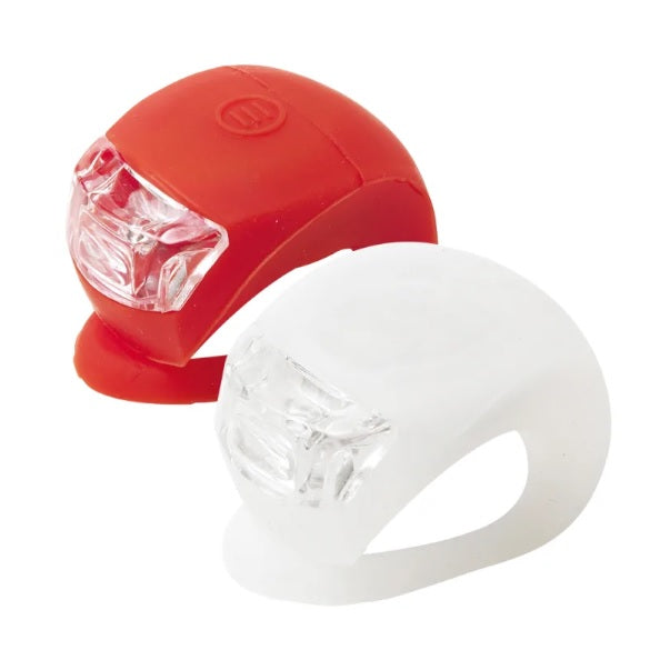 FANALE MVTEK ANTERIORE E POSTERIORE BIANCO E ROSSO 2 LED IN SILICONE