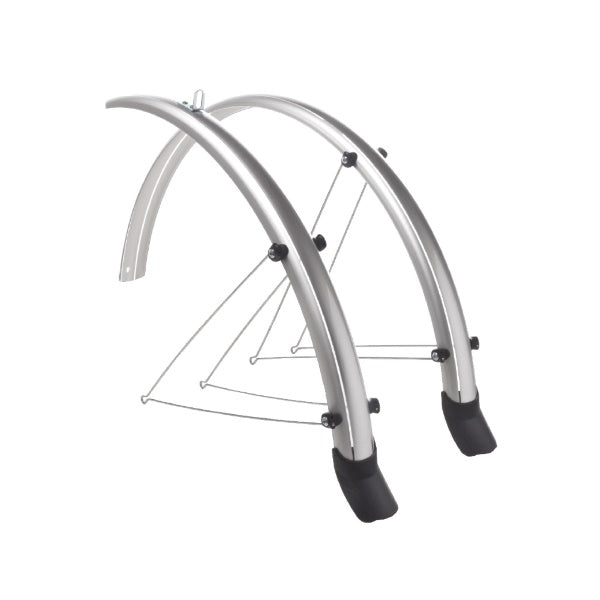 PARAFANGHI WAG POLICARBONATO CON PARASPRUZZO 28x36mm ARGENTO