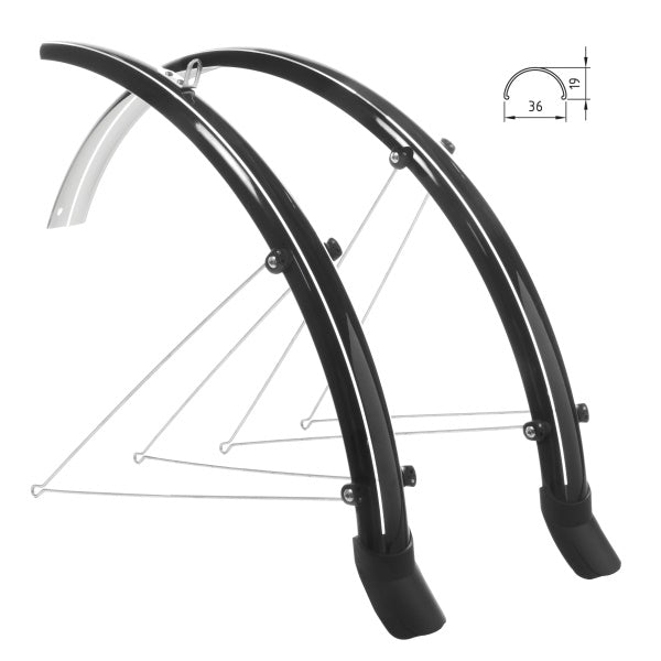 PARAFANGHI WAG POLICARBONATO CON PARASPRUZZO 28x36mm NERO