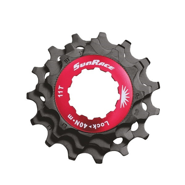 KIT GHIERA + 3 PIGNONI PER CASSETTE SUNRACE 12V 11-15 NERO