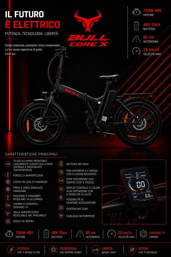 BICI ELETTRICA WATTA FAT 20 X ALLOY 250W 48 VOLT 13AH