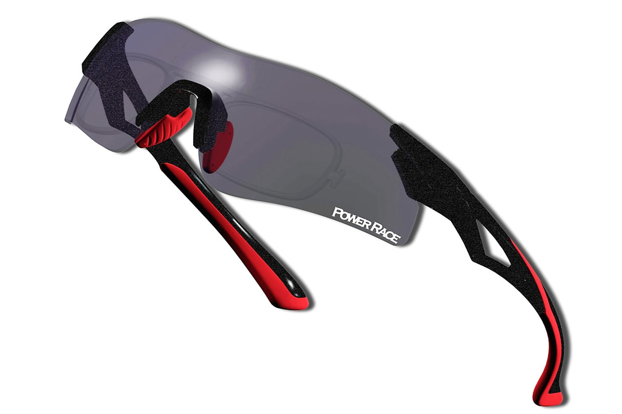 OCCHIALI POWER RACE APACHE nero/rosso