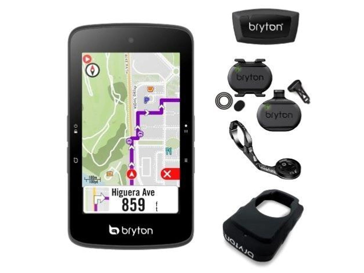 CICLOCOMPUTER BRYTON GPS RIDER S800T CON KIT DUAL SENSOR, HRM E SUPPORTO FRONTALE IN ALLUMINIO