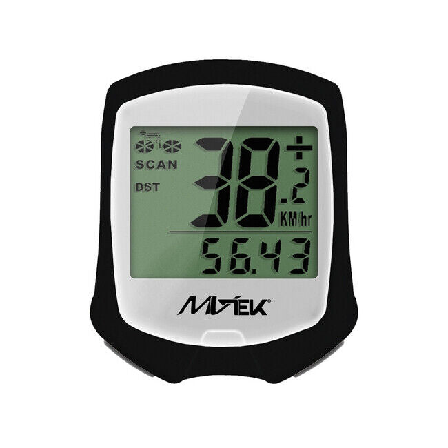 CICLOCOMPUTER MVTEK LAMPO 9 FUNZIONI NERO BIANCO CON FILO