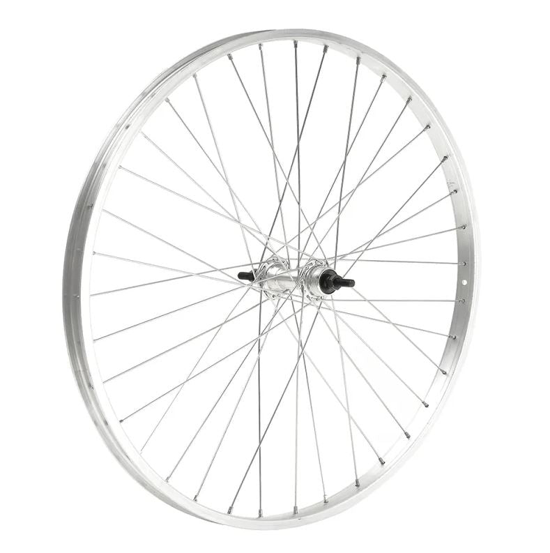 RUOTA POSTERIORE MVTEK 26x1 3/8 MOZZO IN ACCIAIO SU SFERE CON DADO 1V