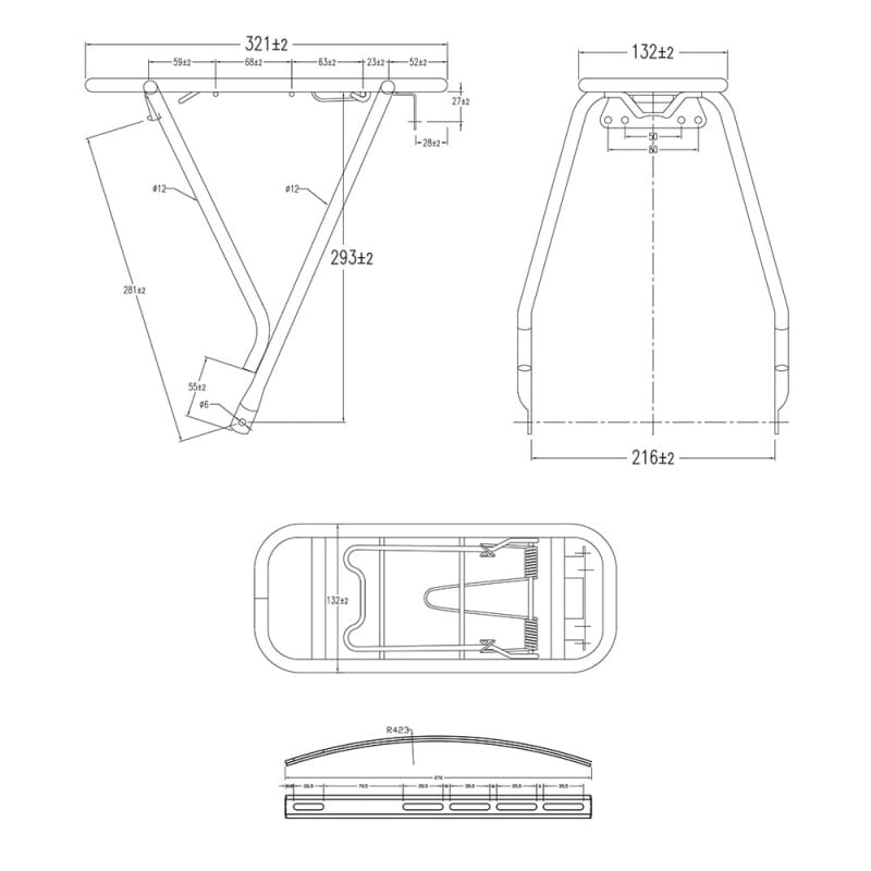 PORTAPACCO MWTEK CICLO POSTERIORE FAT 20 ATTACCO ASOLATO/ PARAFANGO NERO OPACO