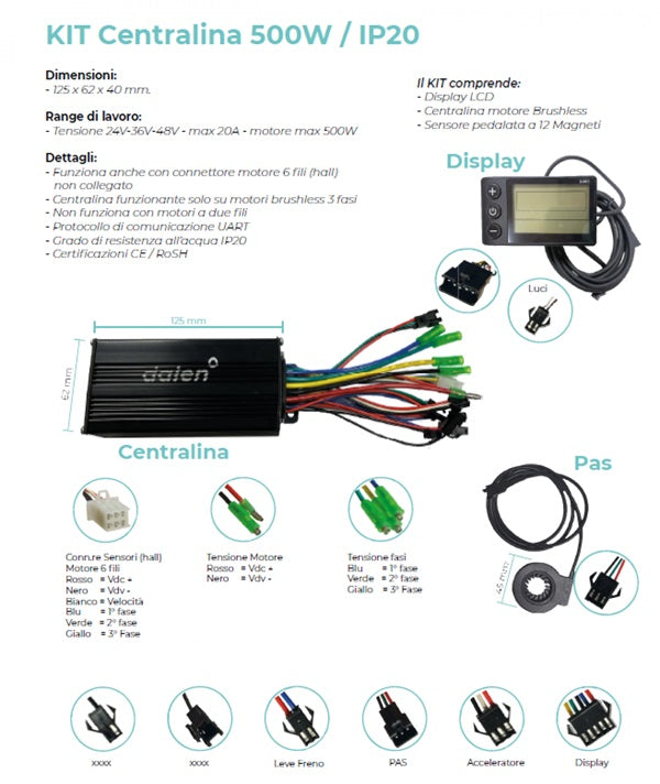 KIT DALEN CENTRALINA + DISPLAY + SENSORE 500W