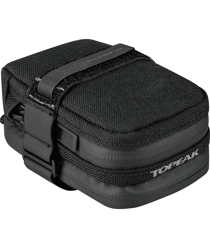 BORSELLO SOTTOSELLA TOPEAK ELEMENTA GEARBAG (0,3 L) NERO CON UTENSILE RATCHET ROCKET ESSENTIAL E CINTURINO IN VELCRO
