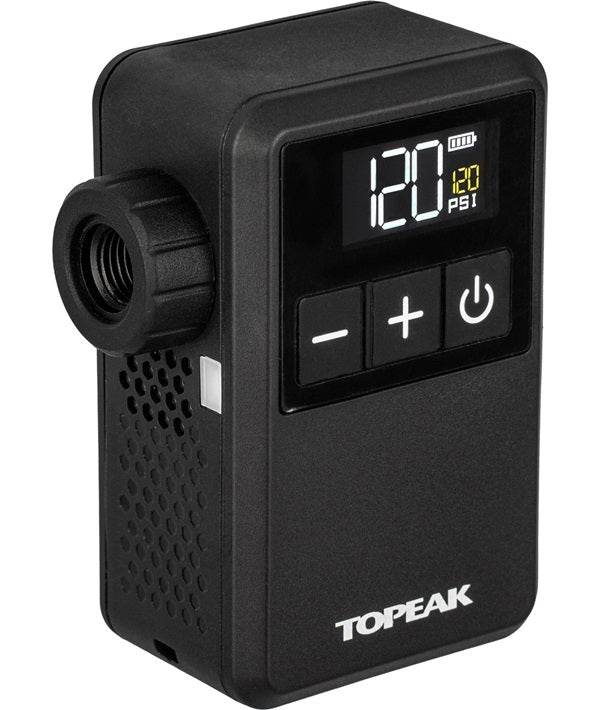 MINI POMPA ELETTRICA TOPEAK E-BOOSTER MINI CON MANOMETRO DIGITALE INTEGRATO 8 BAR/120 PSI ##  Topeak